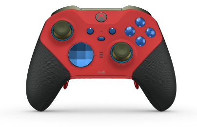 Xbox Elite Wireless Controller Series 2 – Core - Body: Pulse Red + Rubberized Grips, D-pad: Facet, Photon Blue (Metal), Back: Pulse Red + Rubberized Grips