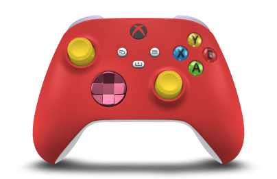 Xbox Wireless Controller - Body: Pulse Red, D-Pads: Deep Pink (Metallic), Thumbsticks: Lighting Yellow