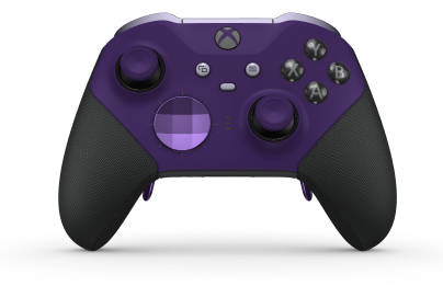 Xbox Elite Wireless Controller Series 2 – Core - Behuizing voorzijde: Astralpaars + rubberen handvatten, D-pad: Facet, Astral Purple (Metal), Behuizing achterzijde: Carbonzwart + rubberen handvatten
