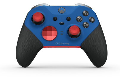 Controller Wireless Elite per Xbox Series 2 - Nucleo - Body: Shock Blue + Rubberized Grips, D-pad: Facet, Pulse Red (Metal), Back: Pulse Red + Rubberized Grips