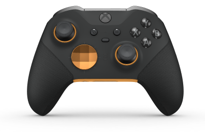 Xbox Elite Wireless Controller Series 2 - Core - 本体: Carbon Black + Rubberized Grips, D パッド: ファセット、ソフト オレンジ (メタル), 背面: Soft Orange + Rubberized Grips