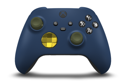Xbox Wireless Controller - Corpo: Azul Noturno, Botões Direcionais: Dourado, Manípulos Analógicos: Verde Noturno