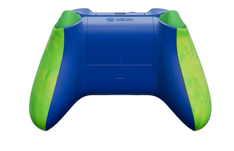 Xbox Wireless Controller - 몸체: 일렉트릭 베이퍼, 방향 패드: 쇼크 블루, 엄지스틱: 쇼크 블루