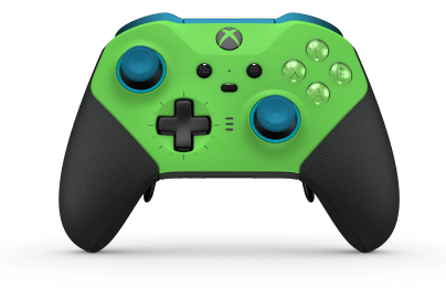 Xbox Elite Wireless Controller Series 2 - Core - Body: Velocity Green + Rubberized Grips, D-pad: Cross, Carbon Black (Metal), Back: Carbon Black + Rubberized Grips