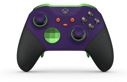 Xbox Elite 無線控制器 Series 2 - Core - Corpo: Roxo Astral + Pegas em Borracha, Botão Direcional: Faceta, Verde Veloz (Metal), Traseira: Roxo Astral + Pegas em Borracha