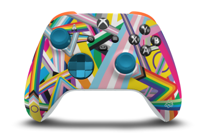 Xbox draadloze controller - Body: Pride, D-Pads: Mineral Blue (Metallic), Thumbsticks: Mineral Blue