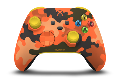 Xbox Wireless Controller - Corps: Blaze Camo, BMD: Zest Orange, Joysticks: Lighting Yellow