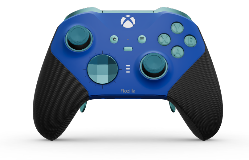 Manette sans fil Xbox Elite Series 2 - Core - Behuizing voorzijde: Shockblauw + rubberen handvatten, D-pad: Gefacetteerd, mineraalblauw (metaal), Behuizing achterzijde: Shockblauw + rubberen handvatten