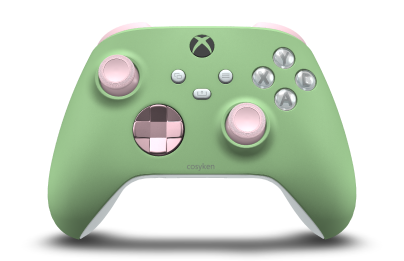 Xbox Wireless Controller - Body: Soft Green, D-Pads: Soft Pink (Metallic), Thumbsticks: Soft Pink
