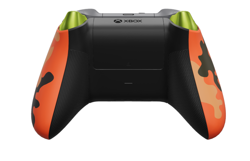 Xbox Wireless Controller - Body: Blaze Camo, D-Pads: Pulse Red (Metallic), Thumbsticks: Storm Gray