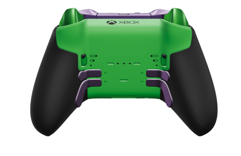 Xbox Elite Wireless Controller Series 2 - Core - Behuizing voorzijde: Gletsjerblauw + rubberen handvatten, D-pad: Gefacetteerd, velocity-groen (metaal), Behuizing achterzijde: Velocity-groen + rubberen handvatten