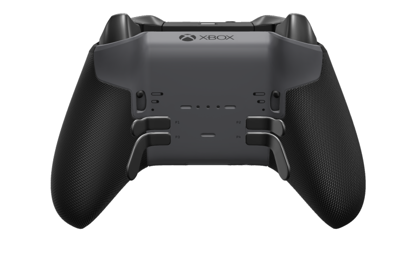 Xbox Elite Wireless Controller Series 2 - Core - Text: Storm Gray + gummierte Griffe, D-Pad: Facettiert, Storm Gray (Metall), Zurück: Storm Gray + gummierte Griffe