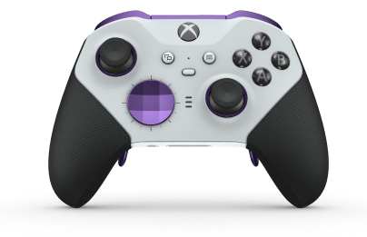 Trådløs Xbox Elite-kontroller Series 2 – Core - Body: Robot White + Rubberized Grips, D-pad: Facet, Astral Purple (Metal), Back: Robot White + Rubberized Grips
