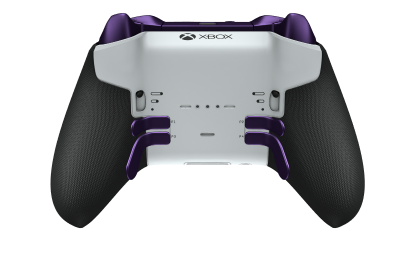 Trådløs Xbox Elite-kontroller Series 2 – Core - Body: Robot White + Rubberized Grips, D-pad: Facet, Astral Purple (Metal), Back: Robot White + Rubberized Grips