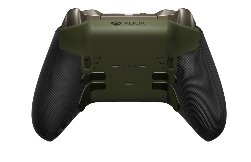 Xbox Elite Wireless Controller Series 2 - Core - Corps: Nocturnal Green + poignées caoutchoutées, BMD: À facettes, Carbon Black (métal), Arrière: Nocturnal Green + poignées caoutchoutées