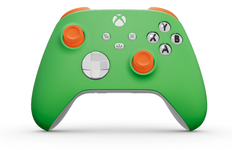 Xbox Wireless Controller - Korpus: Zieleń prędkości, Pady kierunkowe: Biel robota, Drążki: Skórka pomarańczy
