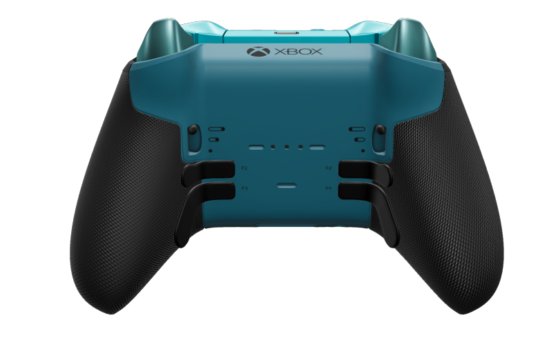 Xbox Elite Wireless Controller Series 2 - Core - Behuizing voorzijde: Shockblauw + rubberen handvatten, D-pad: Gefacetteerd, velocity-groen (metaal), Behuizing achterzijde: Mineraalblauw + rubberen handvatten