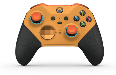 Xbox Elite ワイヤレスコントローラー シリーズ 2 - Core - Korpus: Soft Orange + gumowane uchwyty, Pad kierunkowy: Wersja wklęsła, łagodny pomarańcz (wariant metaliczny), Tył: Soft Orange + gumowane uchwyty