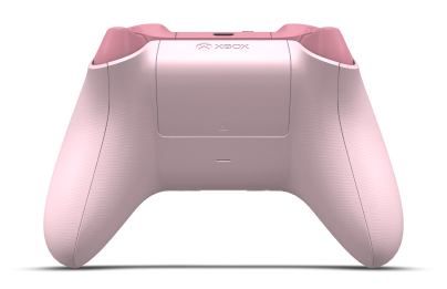 Controller with Soft Pink body, Robot White D-pad, and Robot White thumbsticks - back view