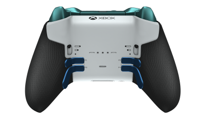 Xbox Elite Wireless Controller Series 2 - Core - Korpus: Robot White + Rubberized Grips, Pad kierunkowy: Wersja typu krzyż, kwantowy błękit (wariant metaliczny), Tył: Robot White + Rubberized Grips