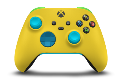 Xbox Wireless Controller - Body: Lightning Yellow, D-Pads: Mineral Blue, Thumbsticks: Dragonfly Blue