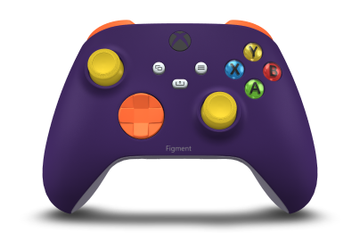 Xbox Wireless Controller - Corpo: Roxo Astral, Botões Direcionais: Laranja Vibrante, Manípulos Analógicos: Amarelo relâmpago