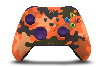 Xbox Wireless Controller - Body: Blaze Camo, D-Pads: Astral Purple, Thumbsticks: Astral Purple