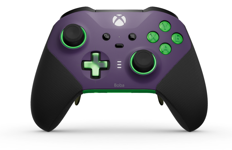 Xbox Elite Wireless Controller Series 2 - Core - Corps: Astral Purple + poignées caoutchoutées, BMD: Plus, Velocity Green (métal), Arrière: Velocity Green + poignées caoutchoutées