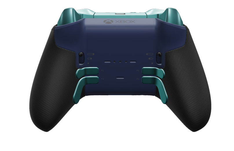 Xbox Elite trådlös handkontroll Series 2 – Core - Behuizing voorzijde: Nachtblauw + rubberen handvatten, D-pad: Gefacetteerd, gletsjerblauw (metaal), Behuizing achterzijde: Nachtblauw + rubberen handvatten