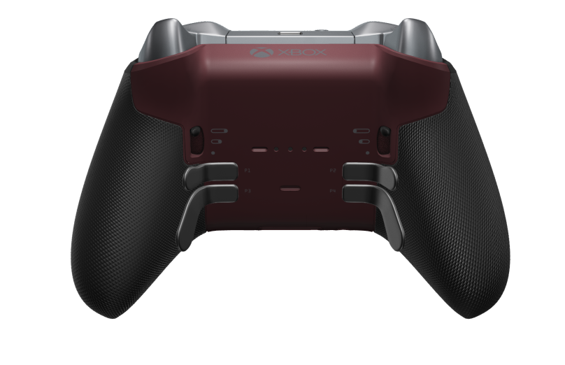 Xbox Elite draadloze controller Series 2 - Core - Corpo: Vermelho Escuro + Pegas em Borracha, Botão Direcional: Facetado, Storm Gray (Metal), Traseira: Vermelho Escuro + Pegas em Borracha
