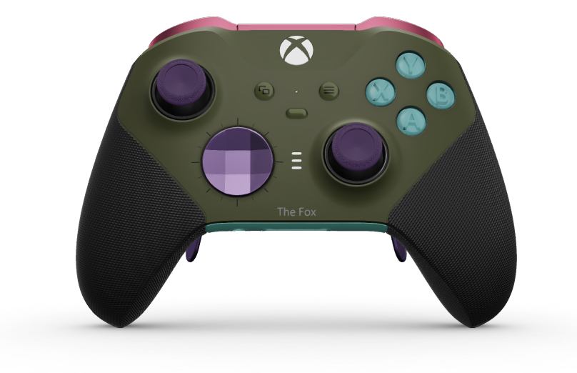 Xbox Elite Wireless Controller Series 2 - Core - Corps: Nocturnal Green + poignées caoutchoutées, BMD: À facettes, Astral Purple (métal), Arrière: Glacier Blue + poignées caoutchoutées