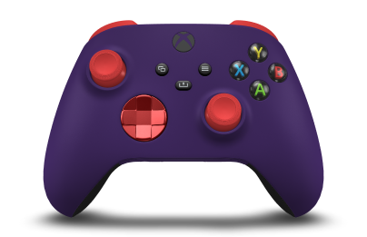 Xbox Wireless Controller - Corpo: Roxo Astral, Botões Direcionais: Oxide Red (Metallic), Manípulos Analógicos: Vermelho Forte