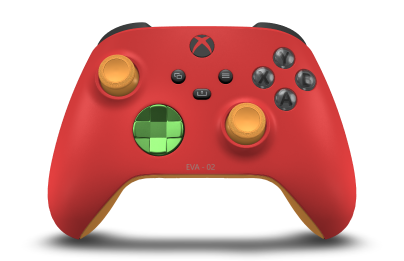 Xbox 무선 컨트롤러 - Corps: Pulse Red, BMD: Velocity Green (métallique), Joysticks: Soft Orange