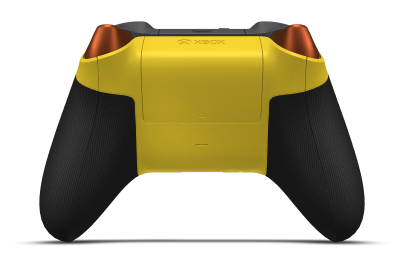 Xbox Wireless Controller - Hoofdtekst: Bliksemgeel, D-Pads: Zest-oranje (metallic), Duimsticks: Stormgrijs