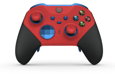 Xbox Elite Wireless Controller Series 2 - Core - Framsida: Pulse Red + gummerat grepp, Styrknapp: Facett, Photon Blue (Metall), Baksida: Pulse Red + gummerat grepp