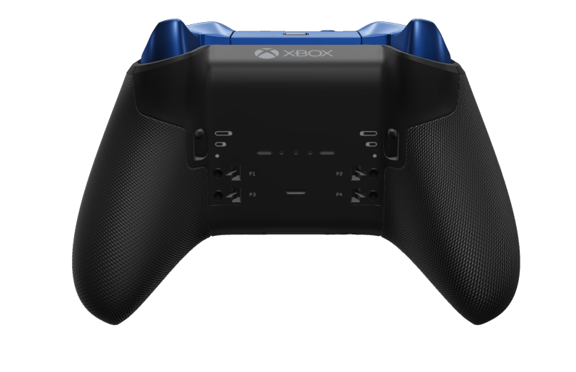 Xbox Elite Wireless Controller Series 2 - Core - Body: Shock Blue + Rubberized Grips, D-pad: Faceted, Photon Blue (Metal), Back: Carbon Black + Rubberized Grips