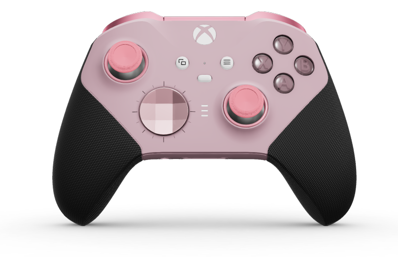 Xbox Elite Wireless Controller Series 2 - Core - Text: Soft Pink + gummierte Griffe, D-Pad: Facettiert, Soft Pink (Metall), Zurück: Soft Pink + gummierte Griffe