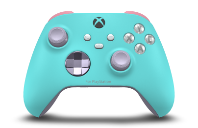 Xbox 無線控制器 - 機身: 冰河藍, 方向鍵: 柔和紫 (金屬), 搖桿: 柔和紫