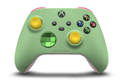Xbox 무선 컨트롤러 - Corpo: Verde suave, Botões Direcionais: Verde Veloz (Metálico), Manípulos Analógicos: Amarelo relâmpago