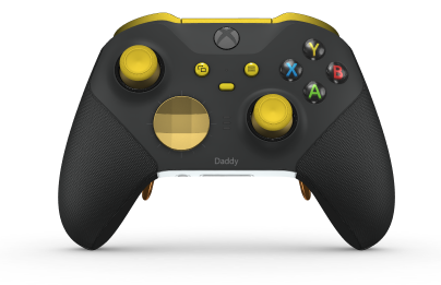 Xbox Elite Wireless Controller Series 2 - Core - Body: Carbon Black + Rubberized Grips, D-pad: Facet, Gold Matte (Metal), Back: Robot White + Rubberized Grips