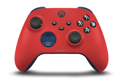 Xbox Wireless Controller - Korpus: Pulsująca czerwień, Pady kierunkowe: Nocny błękit, Drążki: Węglowa czerń