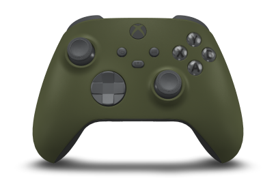 Controller with Nocturnal Green body, Storm Grey D-pad, and Storm Grey thumbsticks - front view