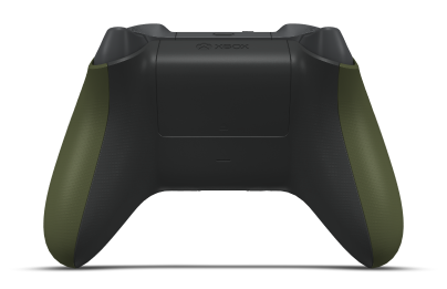 Controller with Nocturnal Green body, Storm Grey D-pad, and Storm Grey thumbsticks - back view