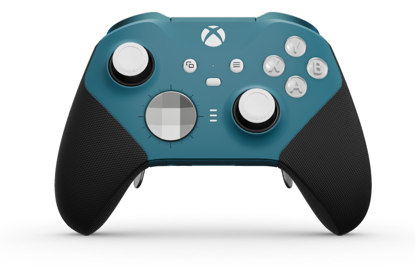Xbox Elite Wireless Controller Series 2 - Core - Tělo: Modrá Mineral Blue + pogumované rukojeti, Směrový ovladač: Broušený, Bright Silver (kov), Zadní strana: Modrá Mineral Blue + pogumované rukojeti