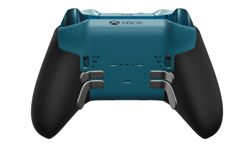 Xbox Elite Wireless Controller Series 2 - Core - Tělo: Modrá Mineral Blue + pogumované rukojeti, Směrový ovladač: Broušený, Bright Silver (kov), Zadní strana: Modrá Mineral Blue + pogumované rukojeti