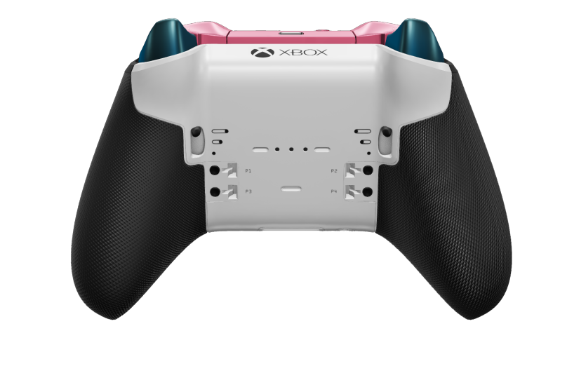 Controller Wireless Elite per Xbox Series 2 - Nucleo - Hoveddel: Robothvid + gummigreb, D-blok: Facetteret, pink (metal), Bagside: Robothvid + gummigreb
