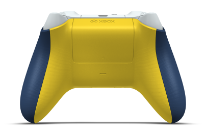 Controller with Midnight Blue body, Lightning Yellow (Metallic) D-pad, and Lighting Yellow thumbsticks - back view