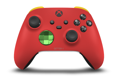Xbox 無線控制器 - Body: Pulse Red, D-Pads: Velocity Green (Metallic), Thumbsticks: Carbon Black