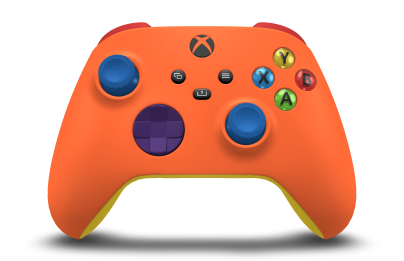 Xbox Wireless Controller - Korpus: Skórka pomarańczy, Pady kierunkowe: Gwiezdny fiolet, Drążki: Piorunujący błękit