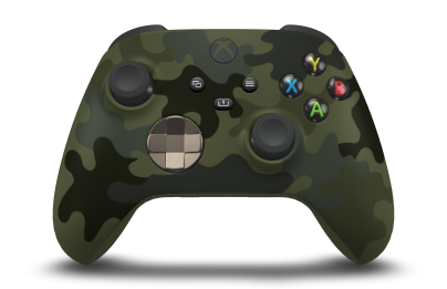 Xbox Wireless Controller - Body: Forest Camo, D-Pads: Desert Tan (Metallic), Thumbsticks: Carbon Black